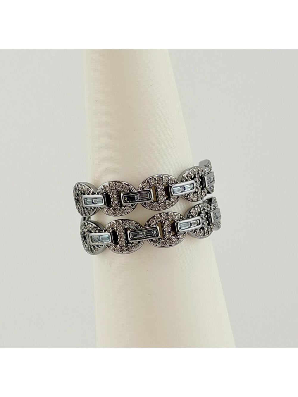 Bomb Party March Size 7 “The Charlotte Ring” Aquamarine on Hematite